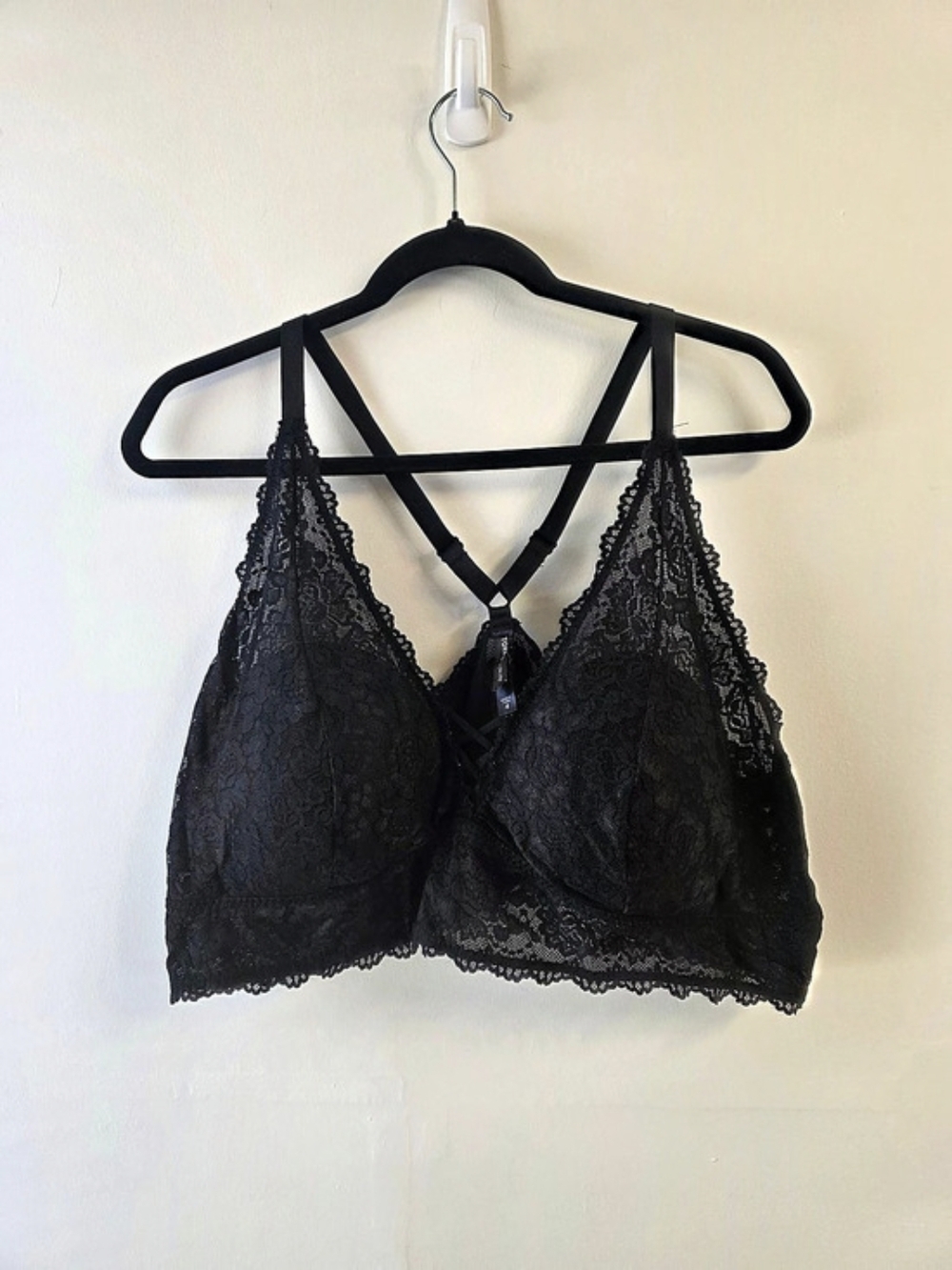 TORRID Unlined Crossback Lace Bralette Black Size 4